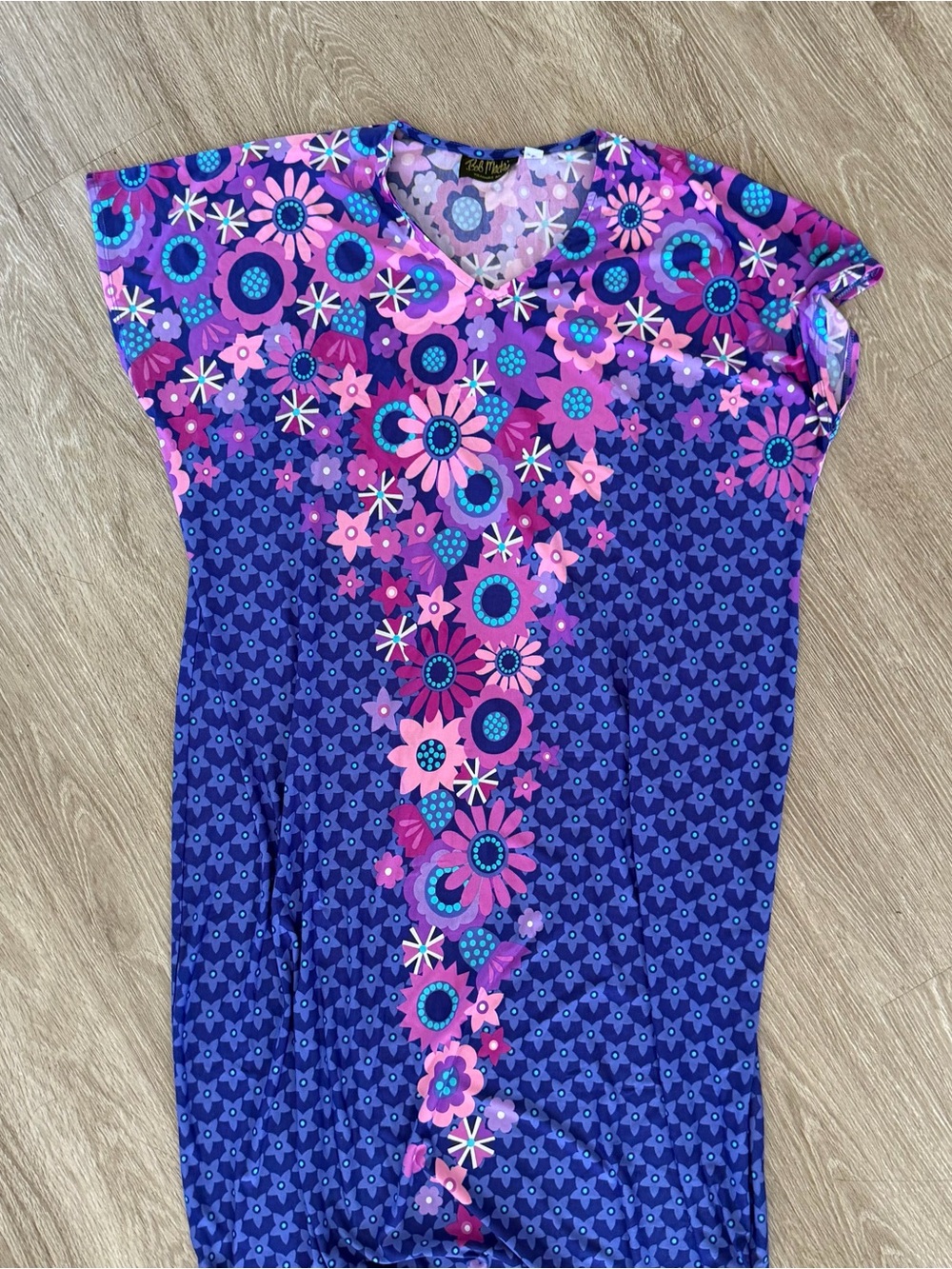 Bob Mackie wearable art maxi dress floral sz L